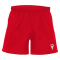 Red shorts with a logo on a white background